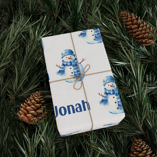 Blue Christmas Personalized Wrapping Paper