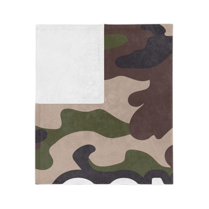 Camo Personalized Checkered Velveteen Minky Blanket