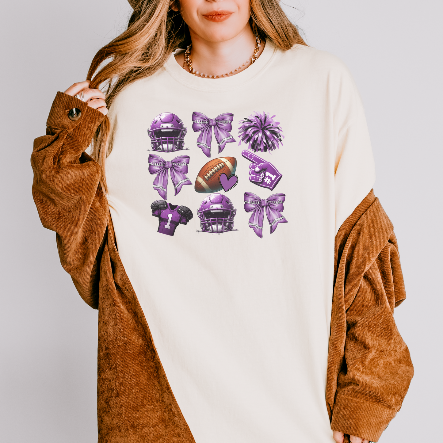 Team Purple Football Tee