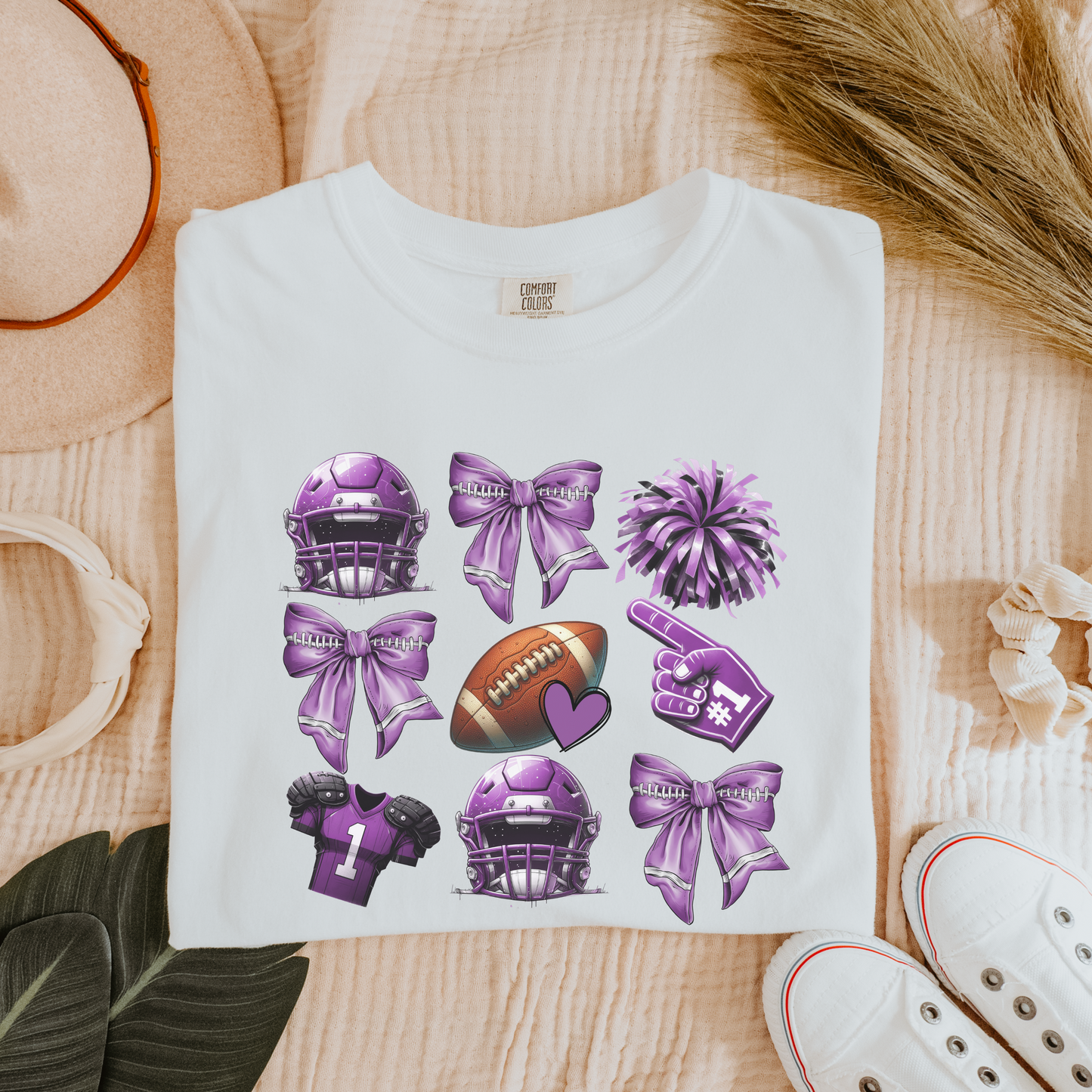 Team Purple Football Tee