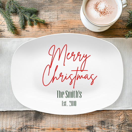 Personalized Merry Christmas Platter