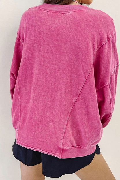 Hot Pink Washed Sweatshirt