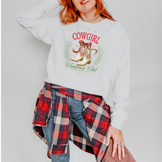 Cowgirl Christmas Club - Tshirt, long sleeve tee, sweatshirt